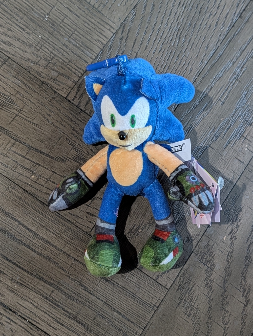Brand New 6" Inch Sonic Prime Sonic the Hedgehog Plush Bag Clip-On Keychain